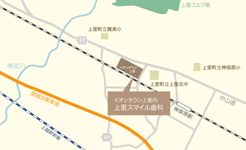 上里スマイル歯科地図